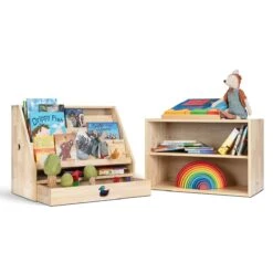 My Duckling Solid Wood 2in1 Display Bookcase (Duck) -Children Toy Store MyDucklings00082 Edit