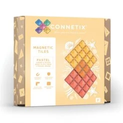 Connetix Tiles 2 Piece Base Plate Pack Lemon & Peach