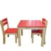 QToys Red Top Timber Table With 2 Matching Chairs -Children Toy Store QToysRedTopTimberTablewith2MatchingChairs 1