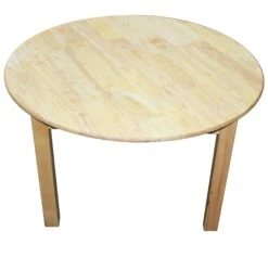 QToys Round Table 90cm - Rubber Wood