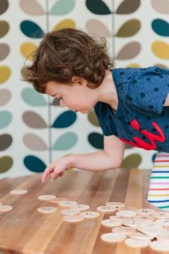 Freckled Frog Sign Language Wooden Disks -Children Toy Store Sign Matching Pairs FF3013 1