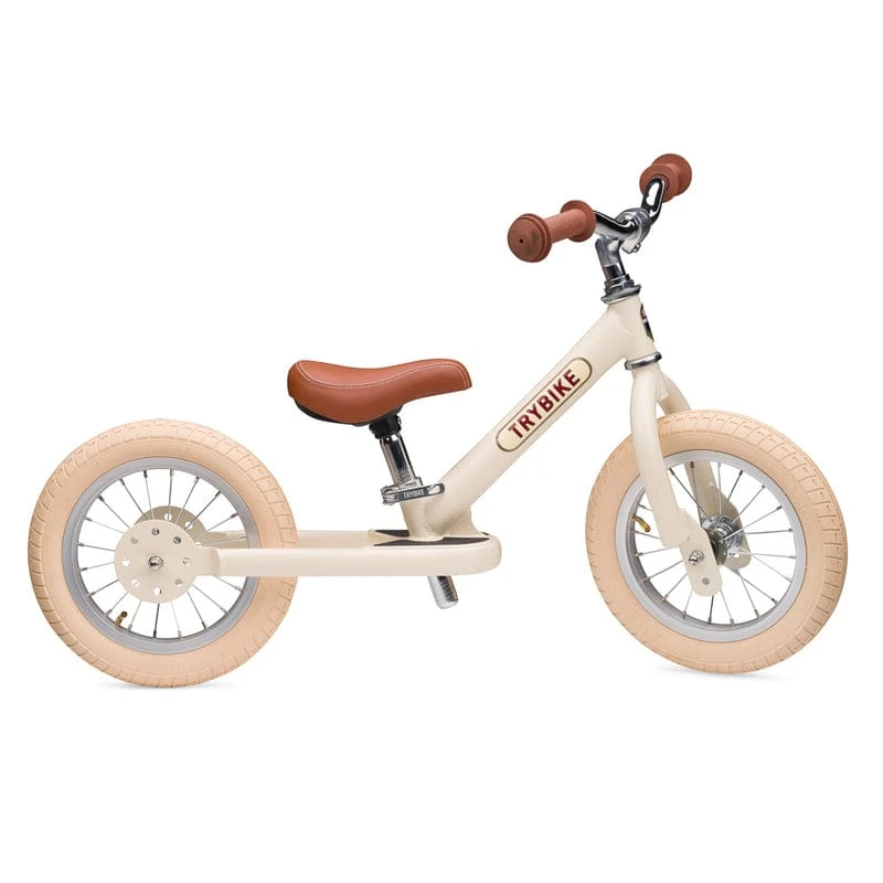 Trybike 2 In 1 Steel Balance Bike - Cream (New Colour) 3 Trybike 2 In 1 Steel Balance Bike - Cream (New Colour)