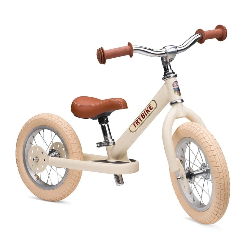 Trybike 2 In 1 Steel Balance Bike - Cream (New Colour) 4 Trybike 2 In 1 Steel Balance Bike - Cream (New Colour) - Image 2