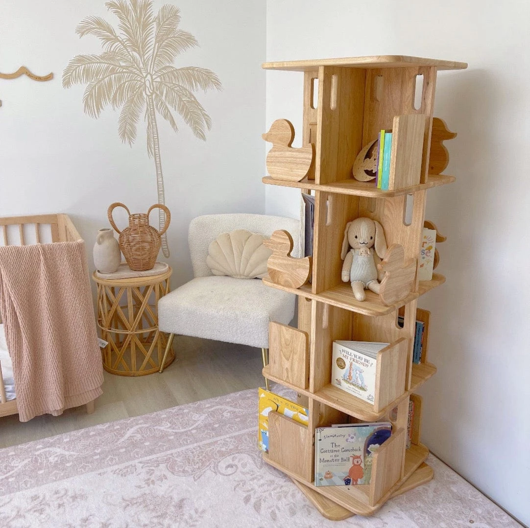My Duckling Montessori Rotating Bookcase - Natural 3 My Duckling Montessori Rotating Bookcase - Natural