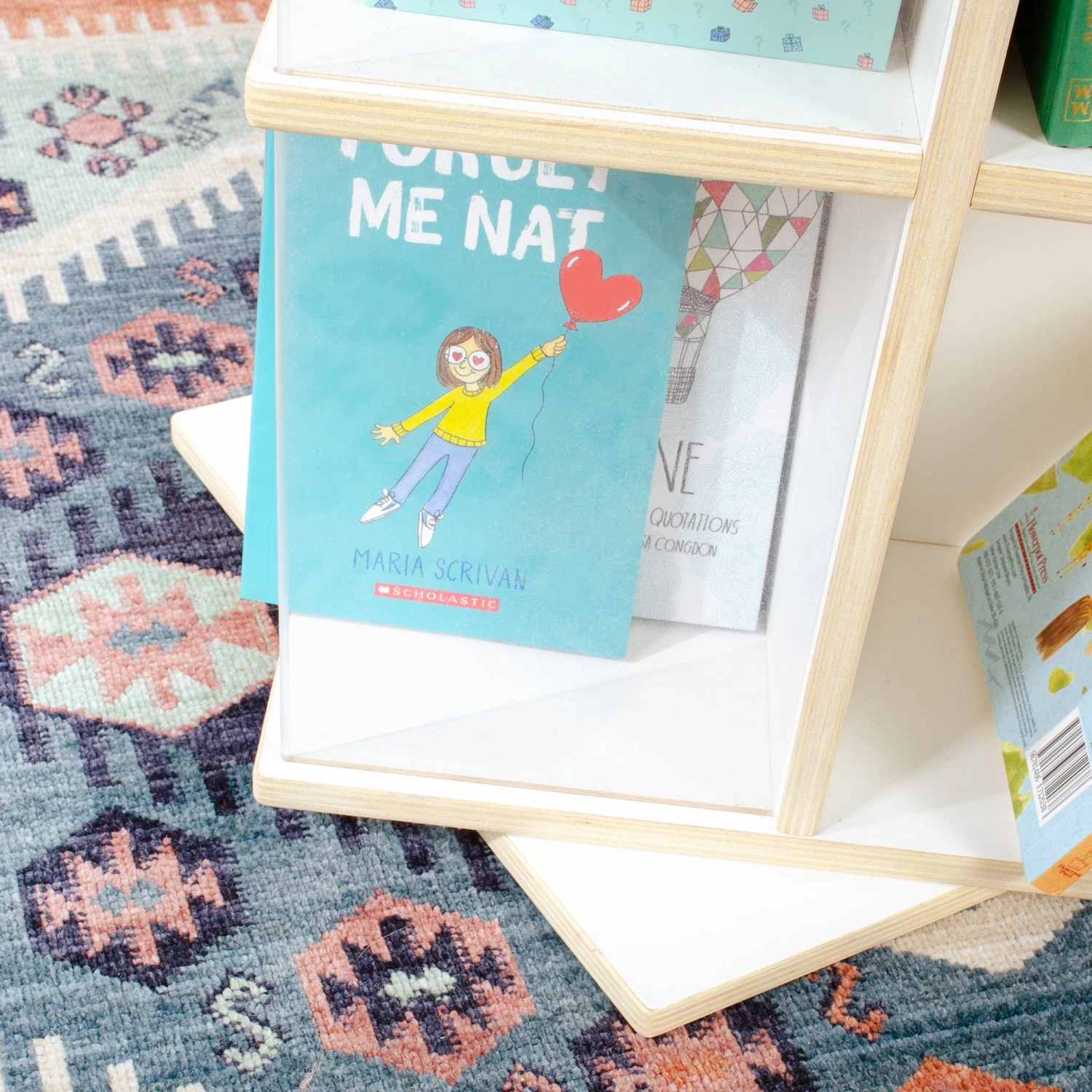 Guidecraft EdQ Rotating Book Display 3 Tier - White 4 Guidecraft EdQ Rotating Book Display 3 Tier - White - Image 2