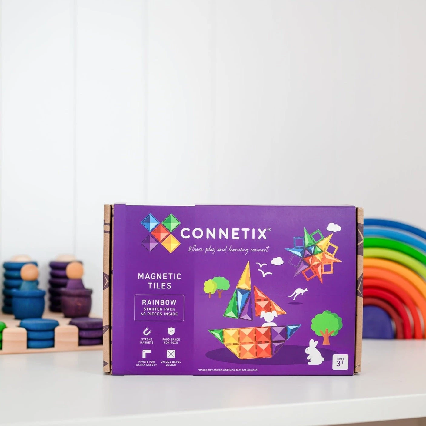 Connetix Tiles Rainbow Starter Pack 60 Piece 10 Connetix Tiles Rainbow Starter Pack 60 Piece - Image 8
