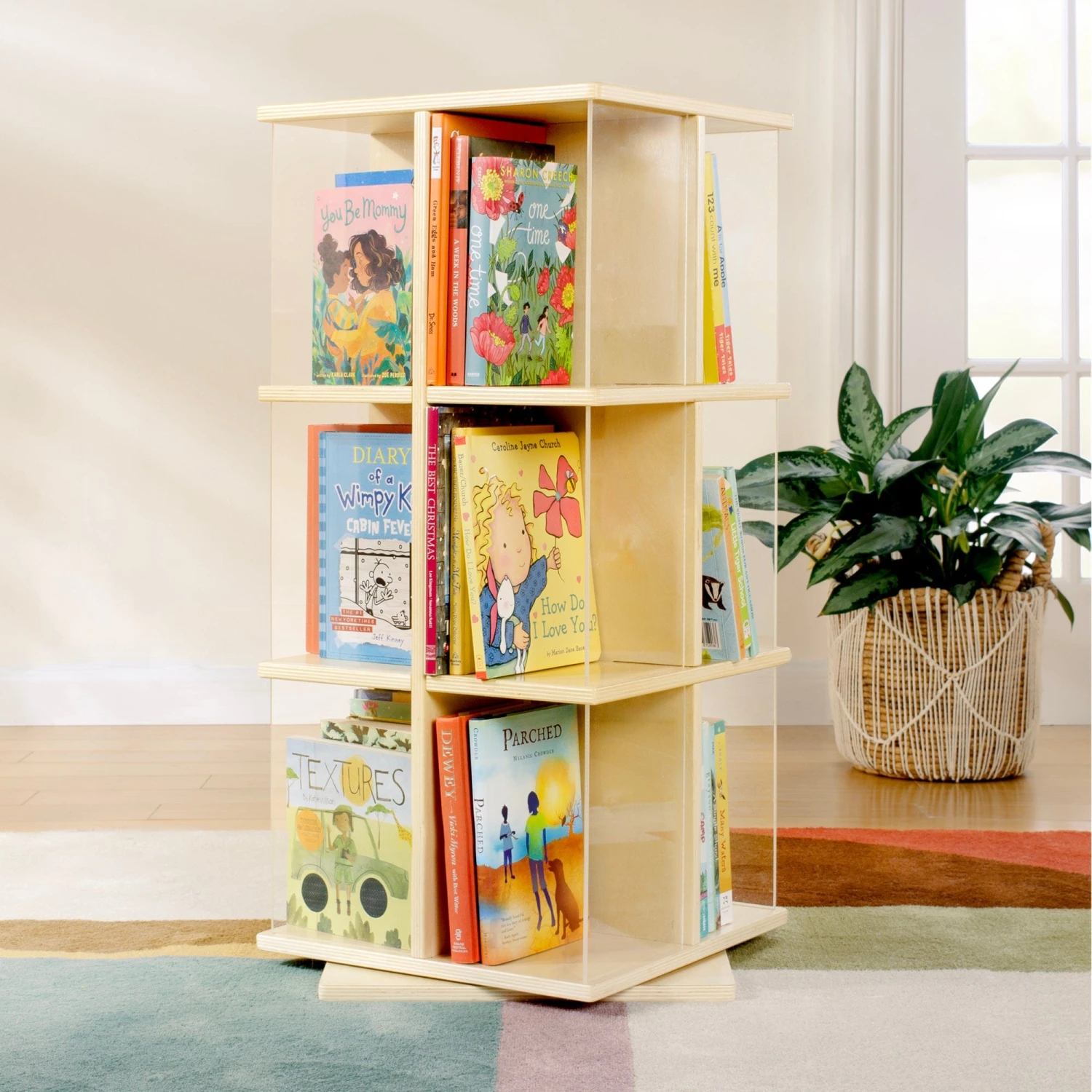 Guidecraft EdQ Rotating Book Display 3 Tier - Natural 3 Guidecraft EdQ Rotating Book Display 3 Tier - Natural