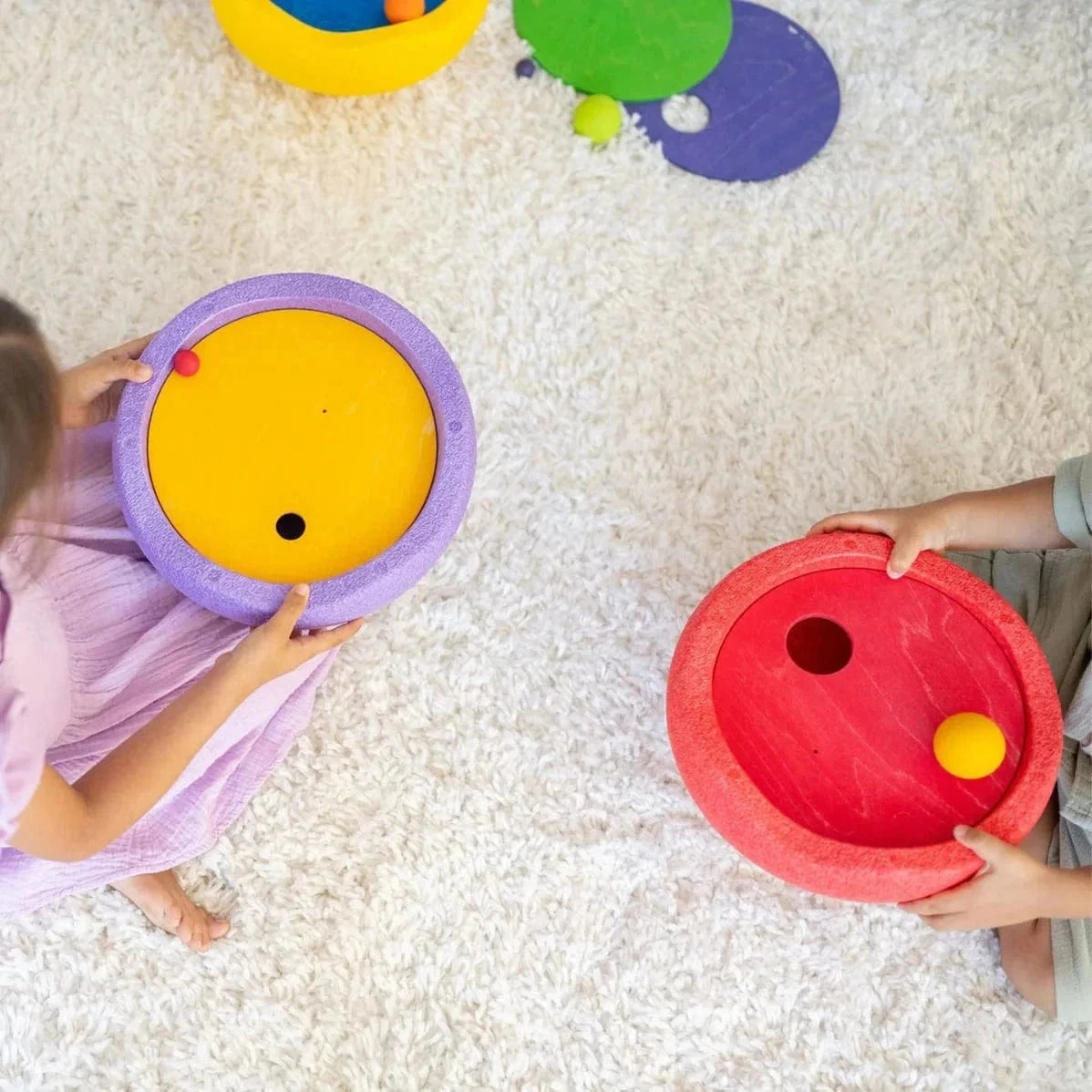 Grimm's X Stapelstein Set - Original Rainbow Classic Set Of 7 + Grimm's Rolling Disc Set 5 Grimm's X Stapelstein Set - Original Rainbow Classic Set Of 7 + Grimm's Rolling Disc Set - Image 3