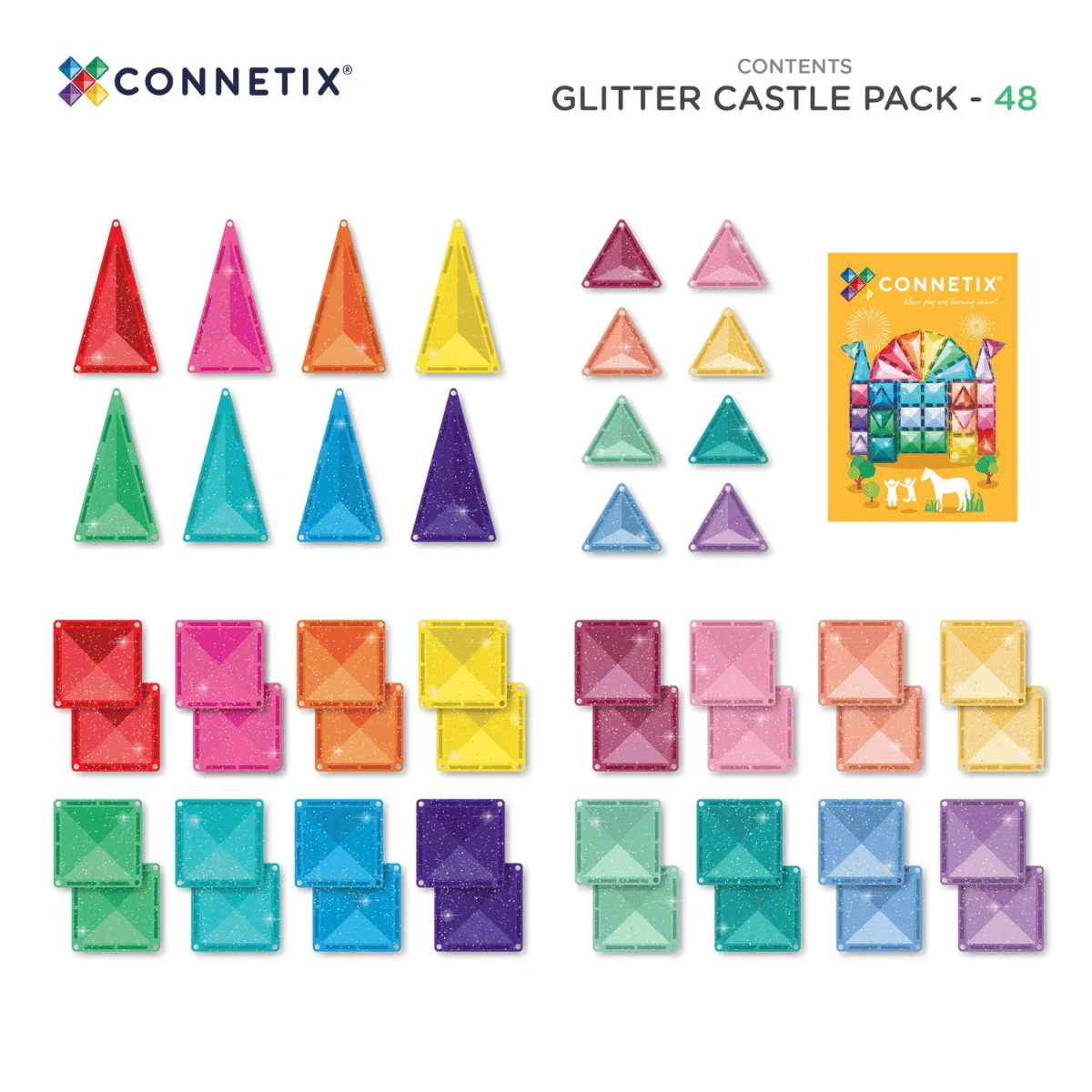 Connetix Tiles Glitter Castle Pack 48 Piece 11 Connetix Tiles Glitter Castle Pack 48 Piece - Image 9