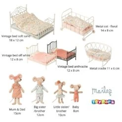Maileg Gold Vintage Bed Medium -Children Toy Store mailegsize