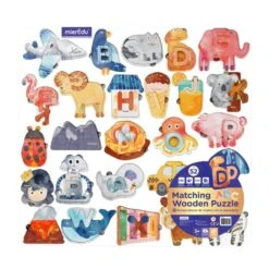 MierEdu Matching ABC Wooden Puzzle Deluxe