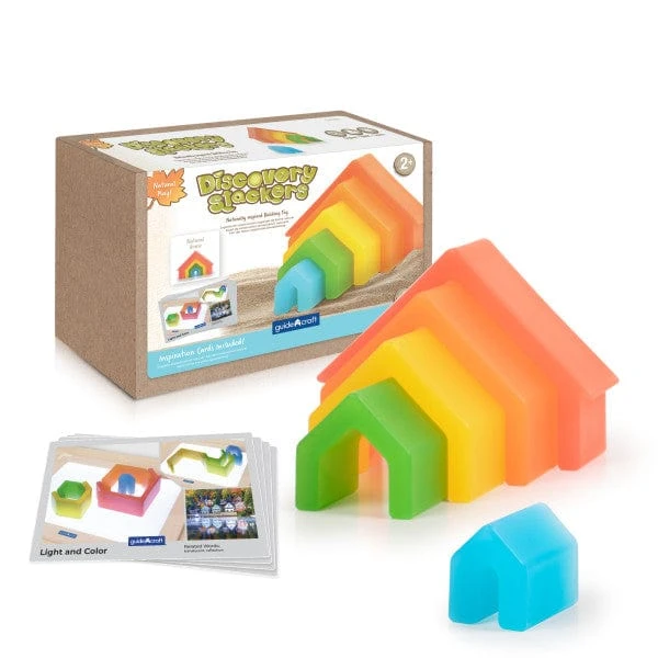 Guidecraft Discovery Stackers - Rainbow House 3 Guidecraft Discovery Stackers - Rainbow House