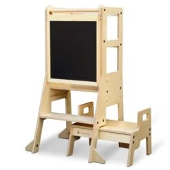 My Duckling Adjustable Learning Tower With Stool –Natural -Children Toy Store my duckling jala deluxe adjustable learning tower natural 43901763682468 2 1
