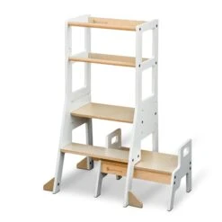 My Duckling Adjustable Learning Tower With Stool – White + Natural 14 My Duckling Adjustable Learning Tower With Stool – White + Natural -Children Toy Store my duckling jala deluxe adjustable learning tower white natural 43901580509348 2 1