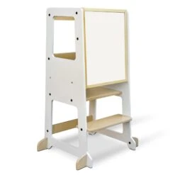 My Duckling Adjustable Learning Tower 2 In 1 –White + Natural -Children Toy Store my duckling lola deluxe adjustable learning tower natural white 43901813260452 2 1