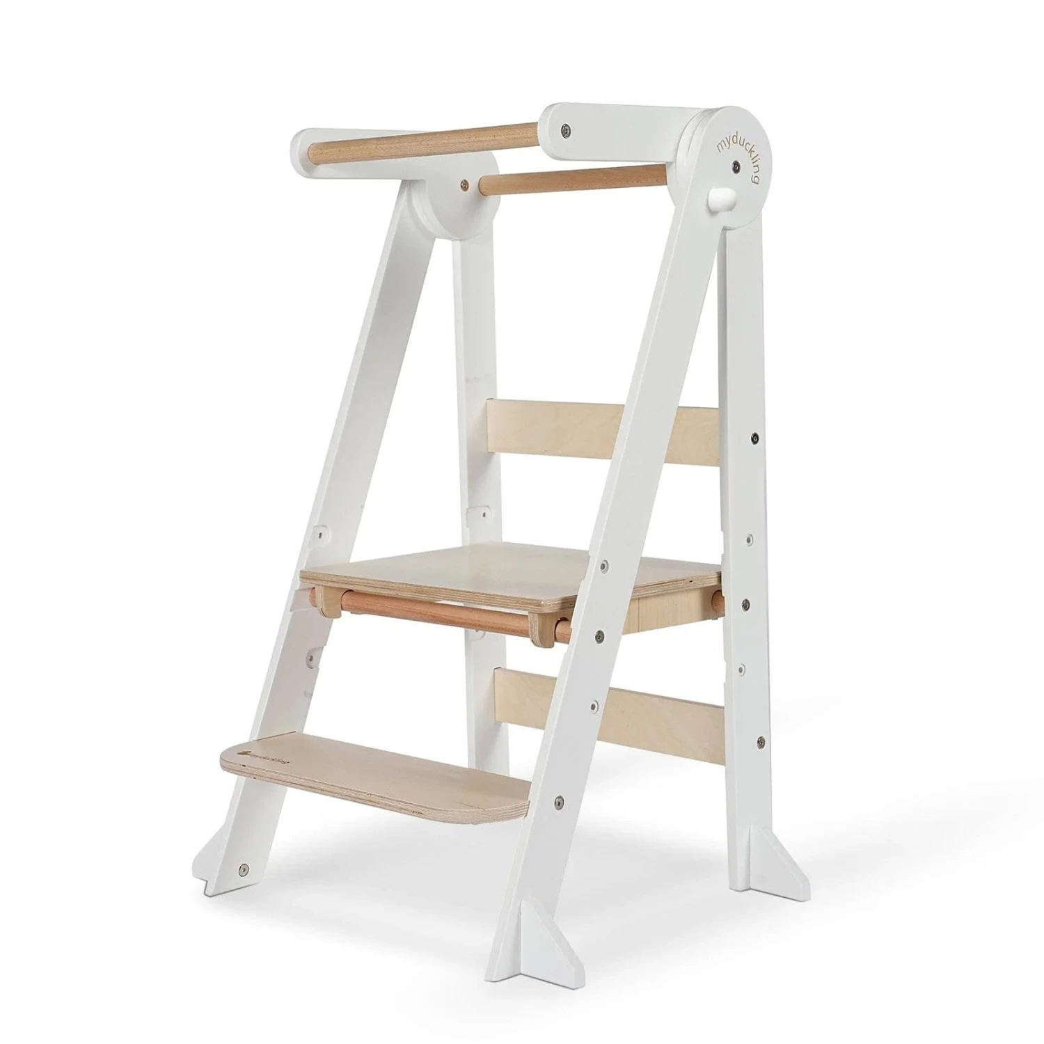 My Duckling Deluxe Folding Adjustable Learning Tower - White/Natural 4 My Duckling Deluxe Folding Adjustable Learning Tower - White/Natural - Image 2