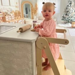 My Duckling Deluxe Folding Adjustable Learning Tower - Natural -Children Toy Store my duckling mila deluxe folding adjustable learning tower natural 43617637367972