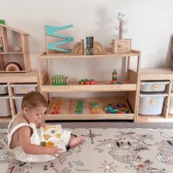 My Duckling Adjustable Solid Wood 3 Layer Storage Shelf