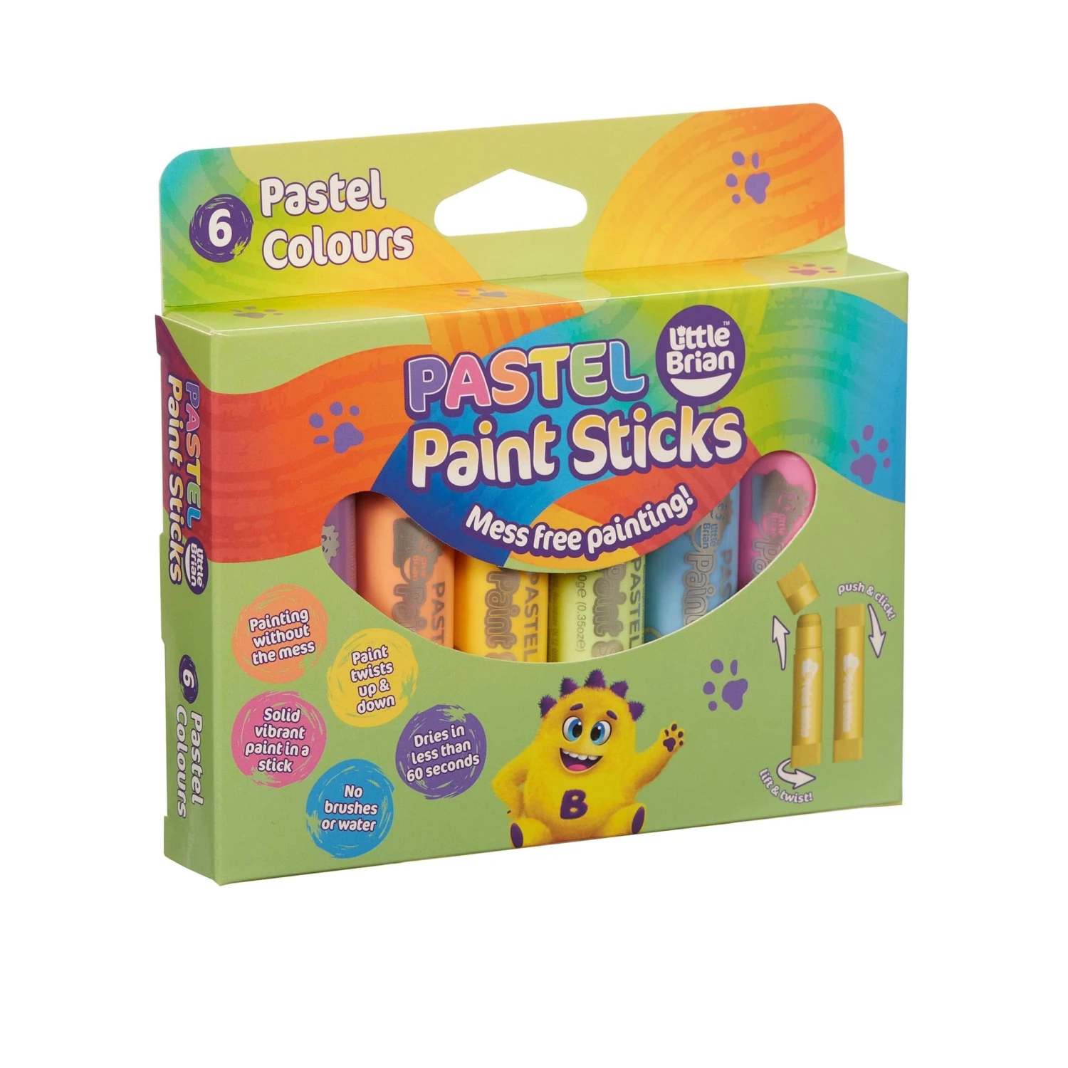 Little Brian Paint Sticks - Pastel 6pk 3 Little Brian Paint Sticks - Pastel 6pk