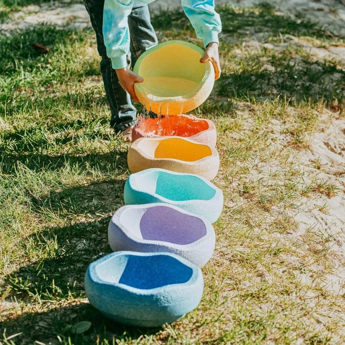 Grimm's X Stapelstein Set - Original Rainbow Complete Pastel Set Of 8 + Grimm's Rolling Disc Set 11 Grimm's X Stapelstein Set - Original Rainbow Complete Pastel Set Of 8 + Grimm's Rolling Disc Set - Image 9