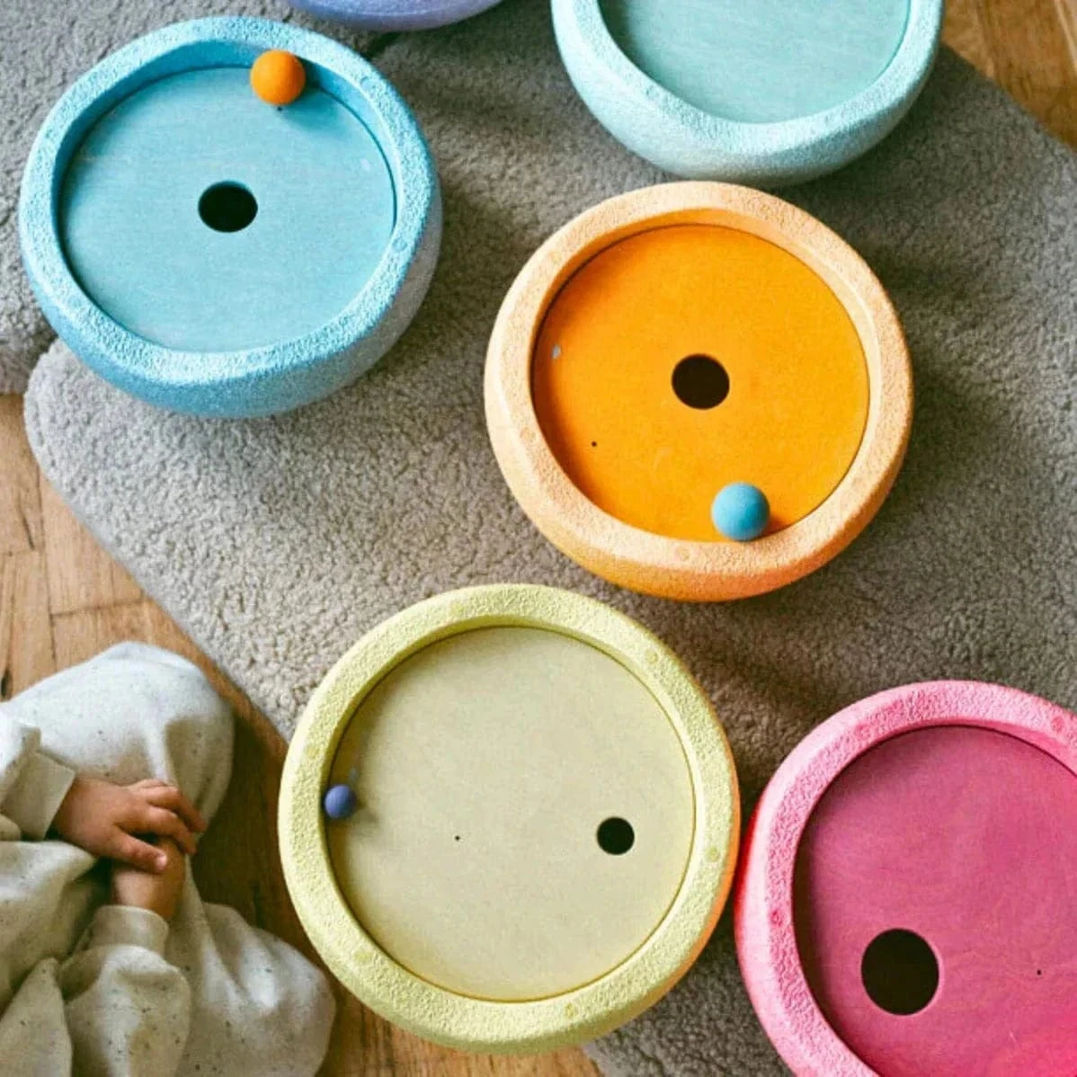 Grimm's X Stapelstein Set - Original Rainbow Complete Pastel Set Of 8 + Grimm's Rolling Disc Set 12 Grimm's X Stapelstein Set - Original Rainbow Complete Pastel Set Of 8 + Grimm's Rolling Disc Set - Image 10