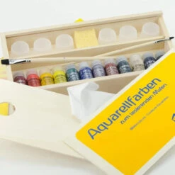 Stockmar Aquarelle Watercolours 12x20 Ml In Wooden Box With Accessories